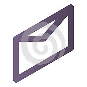 Mail letter icon, isometric style