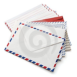 Mail letter messages isolated on white background photo