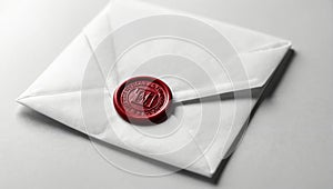 A mail letter paper envelope sealed with a red wax seal