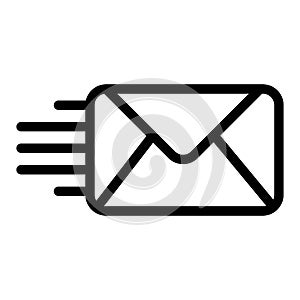 Mail line icon. Envelope illustration isolated on white. Email outline style design, designed for web and app. Eps 10.