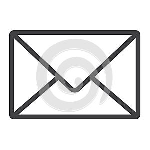 Mail line icon, web and mobile, letter sign photo