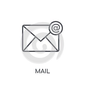Mail linear icon. Modern outline Mail logo concept on white back