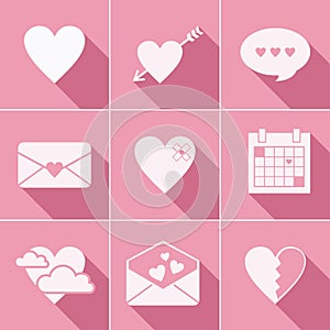 Mail love icons