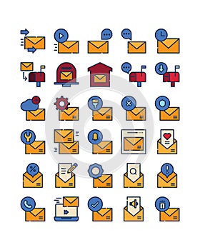 mail message envelope letter filled outline icon pack