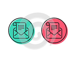 Mail newsletter line icon. Read Message correspondence sign. Vector