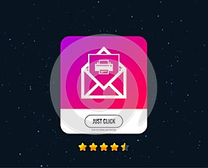 Mail print icon. Envelope symbol. Message sign. Vector