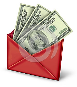 Mail in rebate in red envelope photo