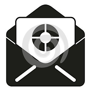 Mail research data icon simple vector. Digital business