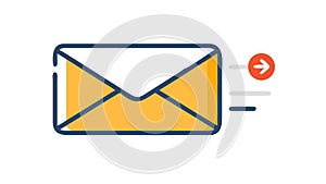 Mail Send Icon - Email Outgoing Message Symbol, vector design Generative AI