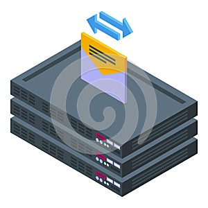 Mail server icon isometric vector. Data information