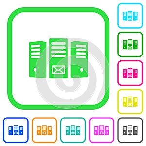 Mail server vivid colored flat icons photo