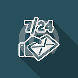 Mail services 7/24 - Vector web icon