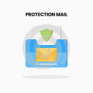 Mail Shield flat icon.