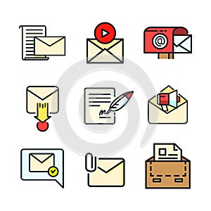 Mail Simple Icon Color Illustration