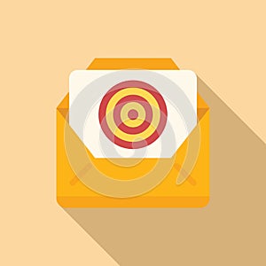 Mail target icon flat vector. Hunter group