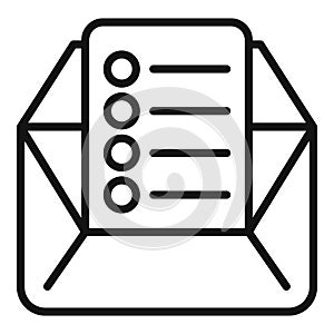 Mail task schedule icon outline vector. Event time