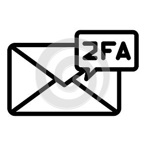 Mail two factor authentication icon outline vector. Verification password