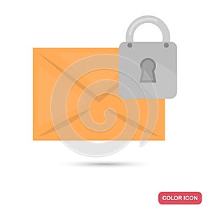 Mail under protection color flat icon