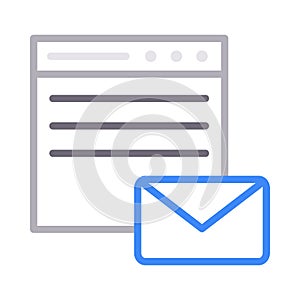 Mail thin line color vector icon