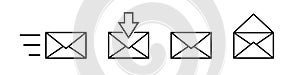 Mail vector icon set. Envelope or email message symbol collection