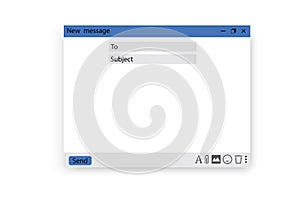 Mail window template. internet message isolated frame. blank email. Isolated text box. Stock vector image