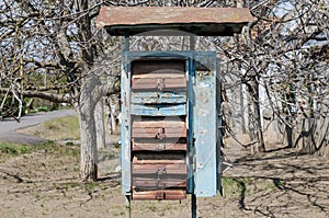 Mailbox. A box for letters. Cell for mail. Letter-box.