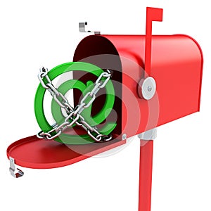 Mailbox with e-mail logo inside