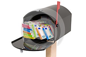 Mailbox with euro packs. 3D rendering