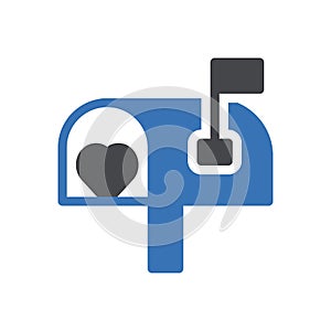 Mailbox vector glyph colour icon