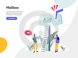 Mailbox Illustration Concept. Modern flat design concept of web page design for website and mobile website.Vector illustration EPS