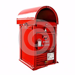 mailbox illustration, a flat post office box, and a red mail box cartoon isolated on a white background.