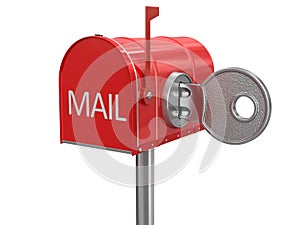 Mailbox and lock (clipping path included)