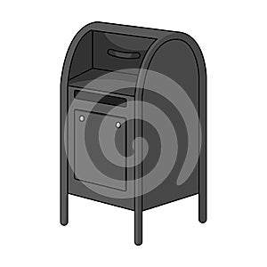 Mailbox.Mail and postman single icon in monochrome style vector symbol stock illustration web.