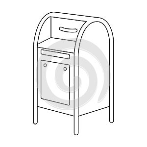 Mailbox. Mail and postman single icon in outline style vector symbol stock illustration web.