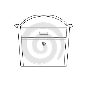 Mailbox Outline Icon Illustration on Isolated White Background