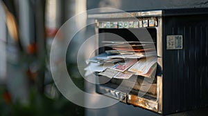 A Mailbox Overflowing with Letters.AI generated image