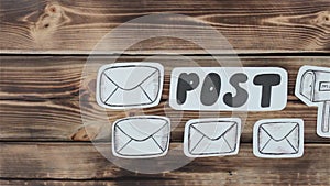 Mailbox with post text and letters