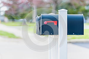 Mailbox in urban area on a sunny day