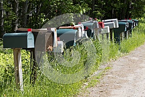 Mailboxes on a country lane