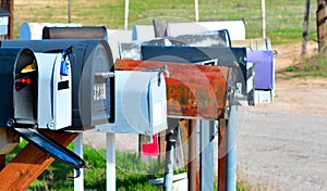 Mailboxes on a Country Road