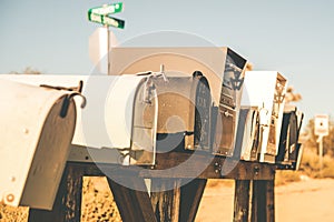 Mailboxes on a Desert Road