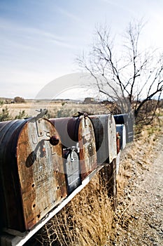 Mailboxes in midwest usa