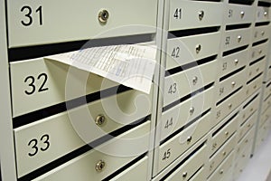 Mailboxes and receipt for payment of services