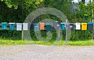 Mailboxes in a row