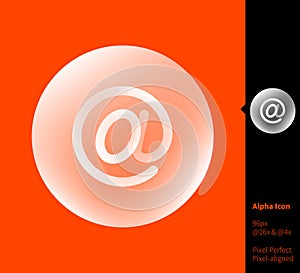 Mailing arroba at-symbol alpha icon - vector illustrations for branding, web design, presentation, logo, banners. Transparent photo