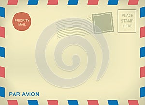 Mailing enveloper par avion on aged paper photo