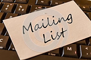 Mailing List Concept on Keyboard photo