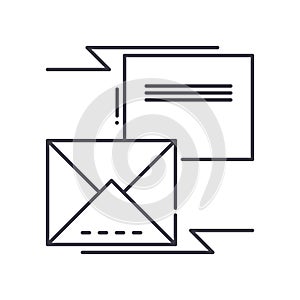Mailing lists icon, linear isolated illustration, thin line vector, web design sign, outline concept symbol with