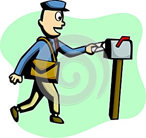 Mailman delivering a mail vector illustration