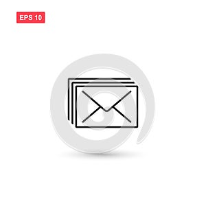 Mails icon vector design isolated 3